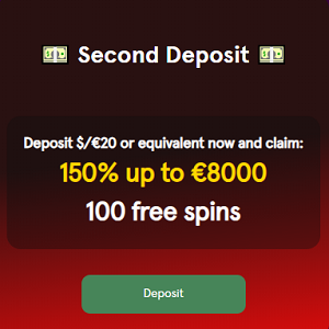 CasinoStriker 150% Second Deposit Bonus