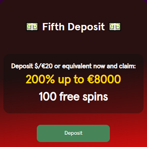 CasinoStriker 200% Fifth Deposit Bonus