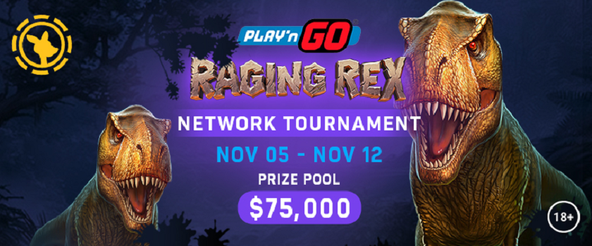 Roobet Raging Rex Tournament $75,000 Prize Pool