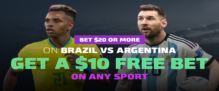 Duelbits Brazil vs Argentina $10 Free Bet Promotion