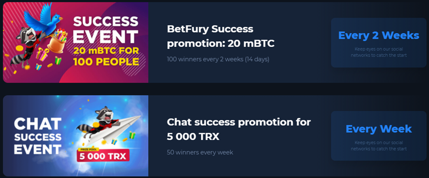 Betfury promotions