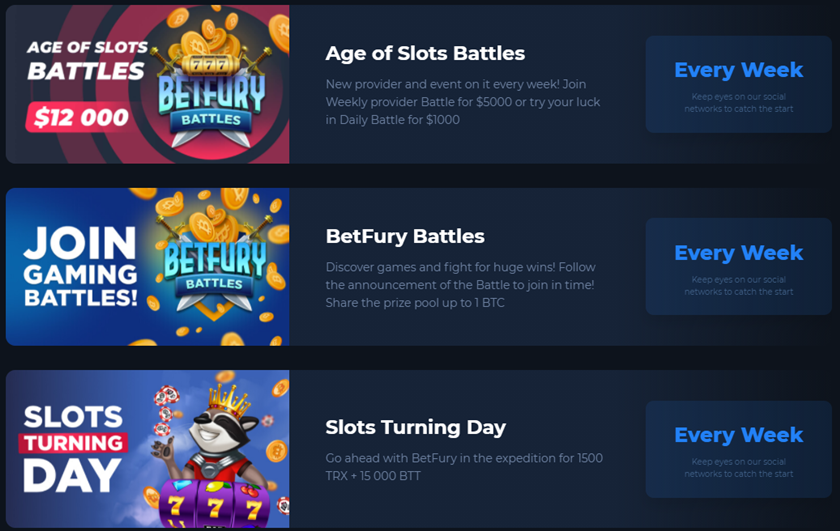 Betfury promotions