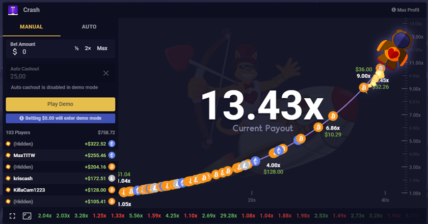 Crash How To Play Crash With Bitcoin Bitpunter Io