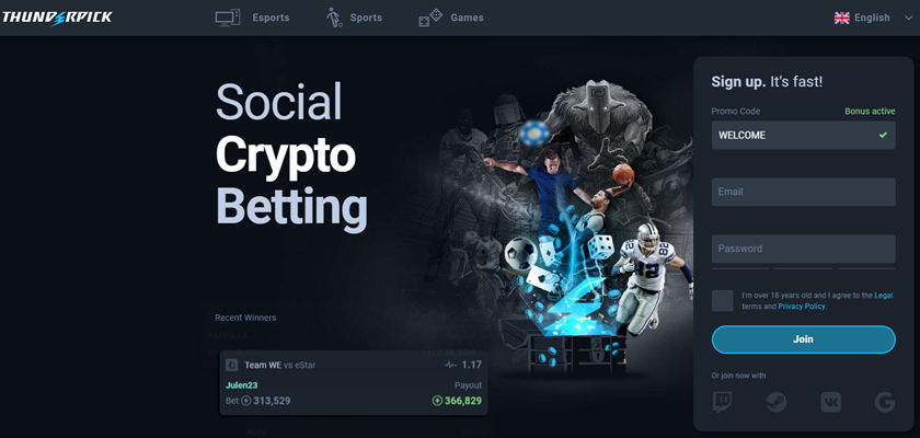 Thunderpick Bitcoin and Casino betting site