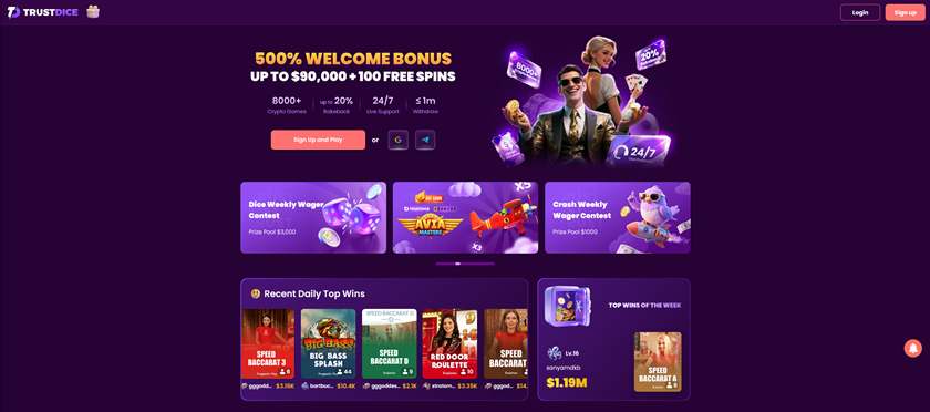 Trustdice Bitcoin casino site
