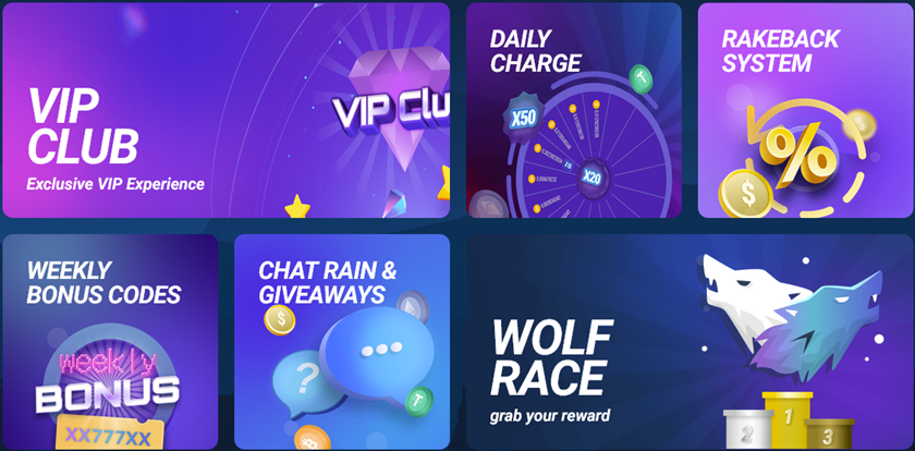 Wolfbet promotions and VIP Club