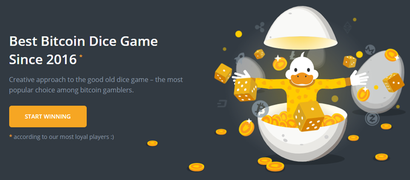 Duckdice Bitcoin dice site