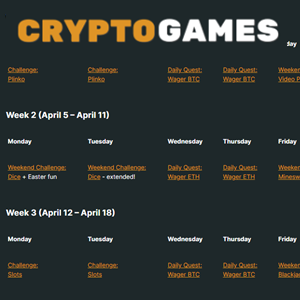 Crypto.Games daily tournaments