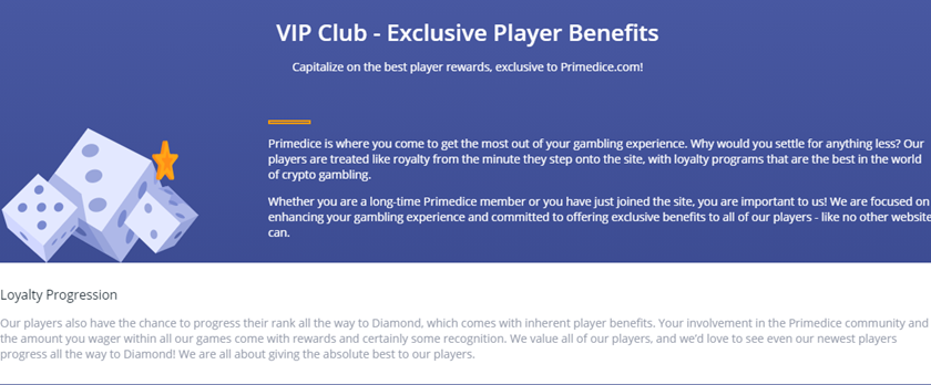 Primedice VIP bonus