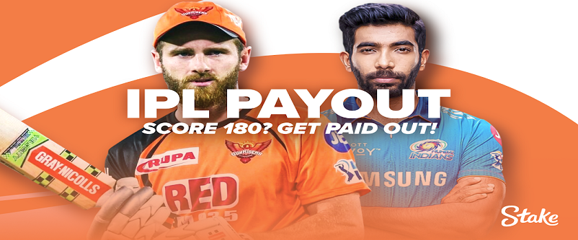 Stake IPL 180 Run Special Promo with $100 Money Back