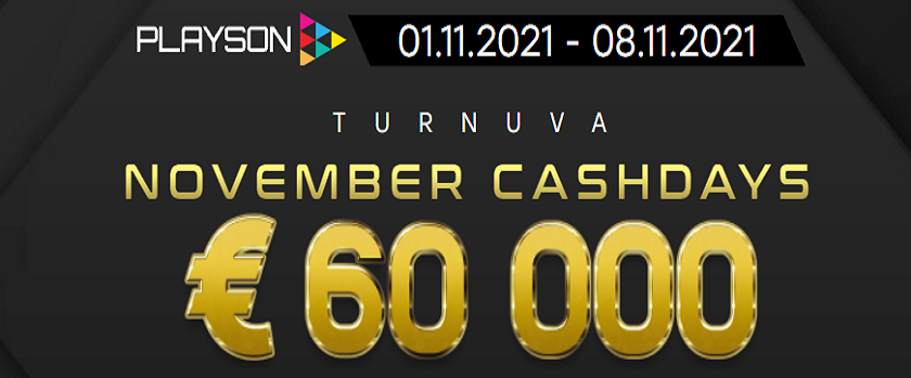 Fairspin November Cashdays Tournament with €60,000 Prize Pool