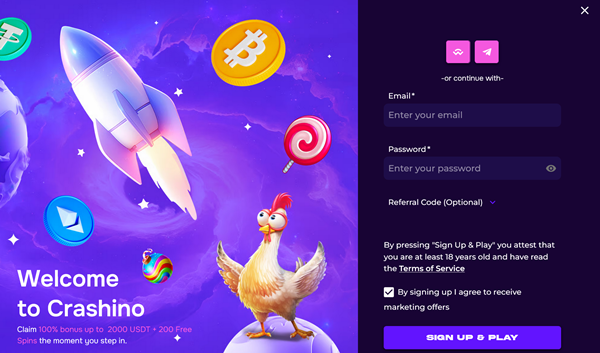 Can I Register Anonymously to Crashino