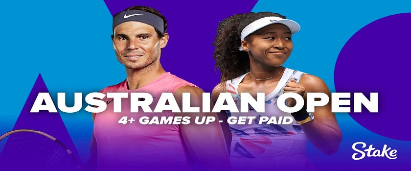 Stake Australia Open 4+ Games Up Promotion