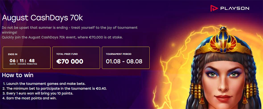 Fairspin August Cashdayz Tournament Rewards up to €10,000