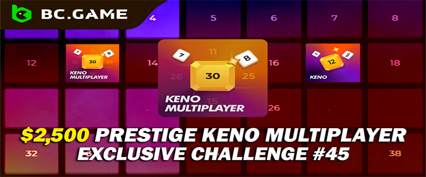 BC.Game Prestige Keno Challenge with a $2,500 Prize Pool