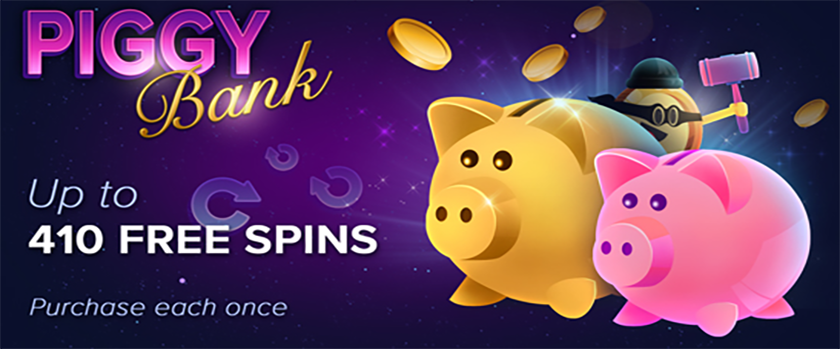 mBitcasino Break the Piggy Bank to Get up to 410 Free Spins
