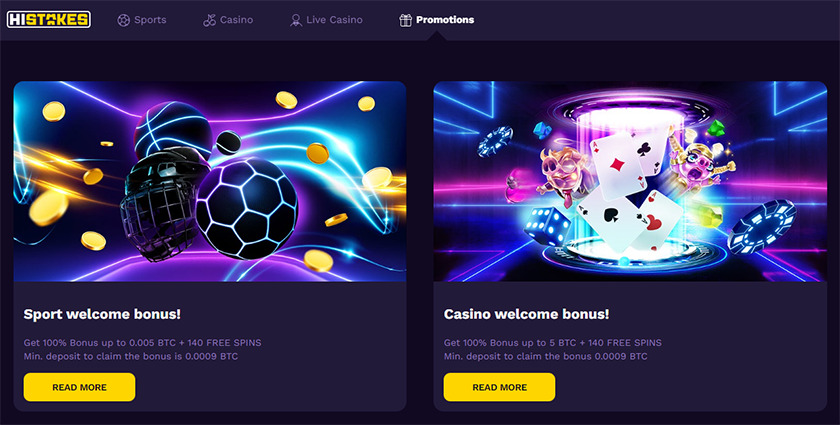 HiStakes Bonus Offers and Free Spins