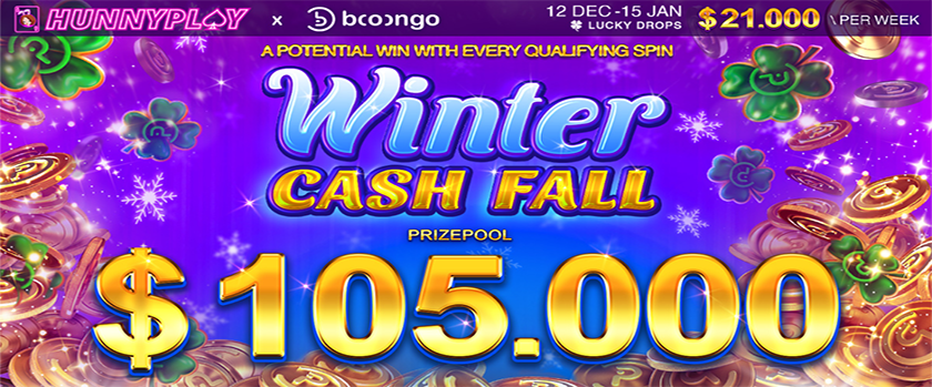 HunnyPlay Winter Cash Fall Promotion $105,000 Prize Pool