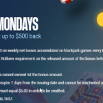 BetUS Blackjack Mondays Promotion Refunds up to $500