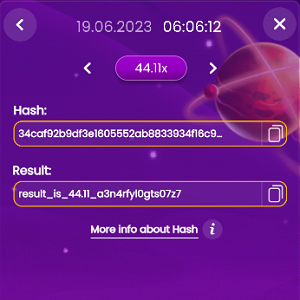 Spaceman Hash and Result Screen