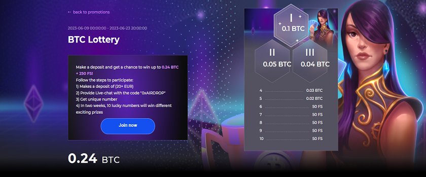 0x.bet BTC Lottery with 0.24 BTC and 250 Free Spins