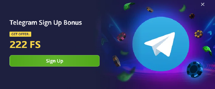7BitCasino Telegram Bonus Promotion 222 Free Spins