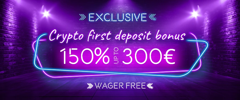 Vegaz Casino 150% Wager-Free Crypto Welcome Bonus