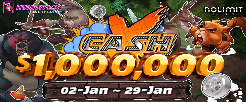 HunnyPlay Cash X January Promotion $100,000 Prize Pool