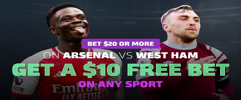 Duelbits Arsenal vs West Ham $10 Free Bet Promotion