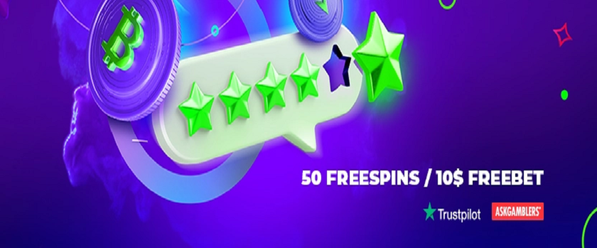 JackBit Feedback Bonus - 50 Free Spins or $10 Free Bet