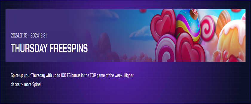 Justbit Thursday Bonus - Up to 100 Free Spins Weekly
