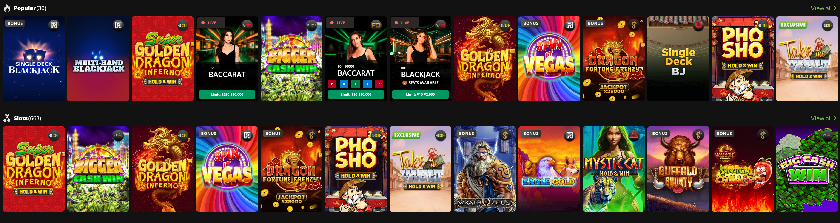 Game Selection at WildCasino.ag