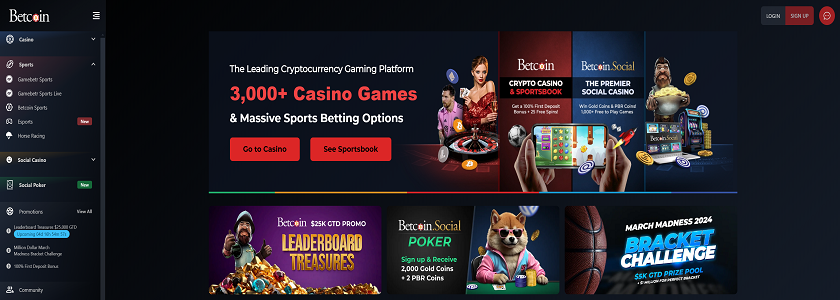 Betcoin.ag Homepage