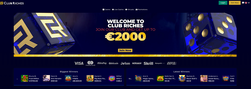 ClubRiches Homepage