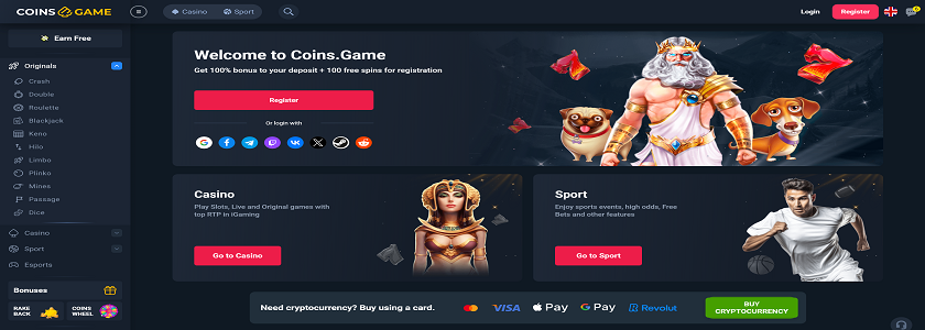 Coins.Game Homepage