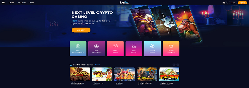 Spin.bet Homepage
