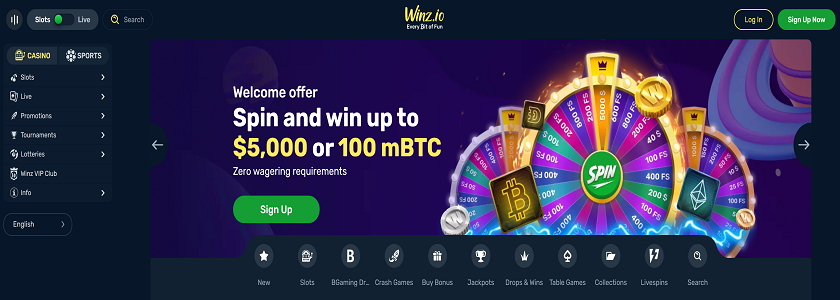Winz.io Homepage