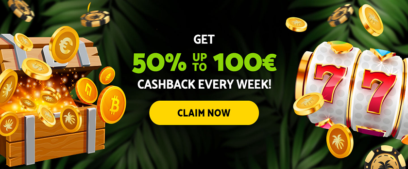 PalmSlots 50% Weekly Cashback Bonus