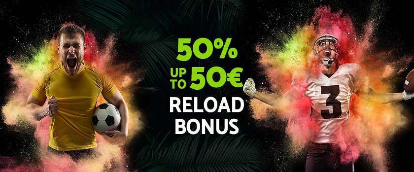 PalmSlots 50% Sports Reload Bonus