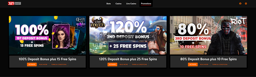 321 Crypto Casino Bonus Offers and Free Spins