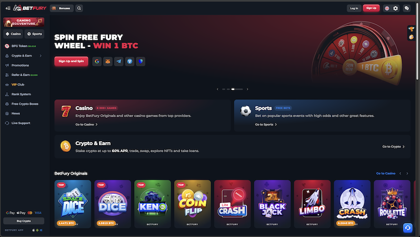 BetFury Homepage 04-2025