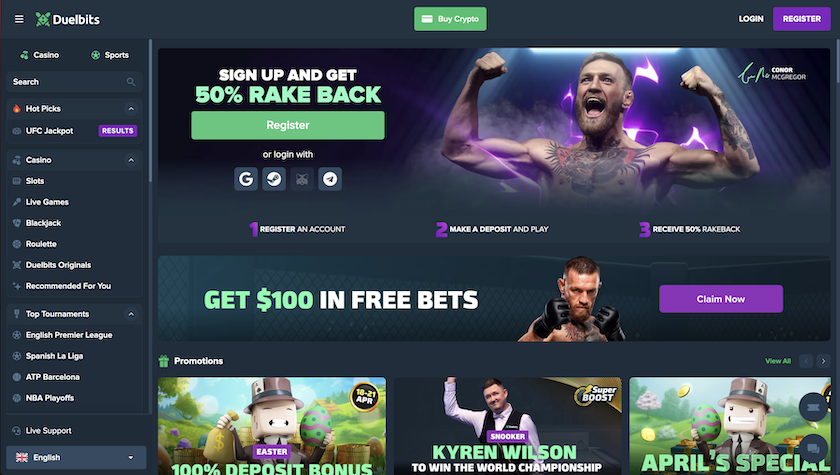 Duelbits Homepage 04-2025