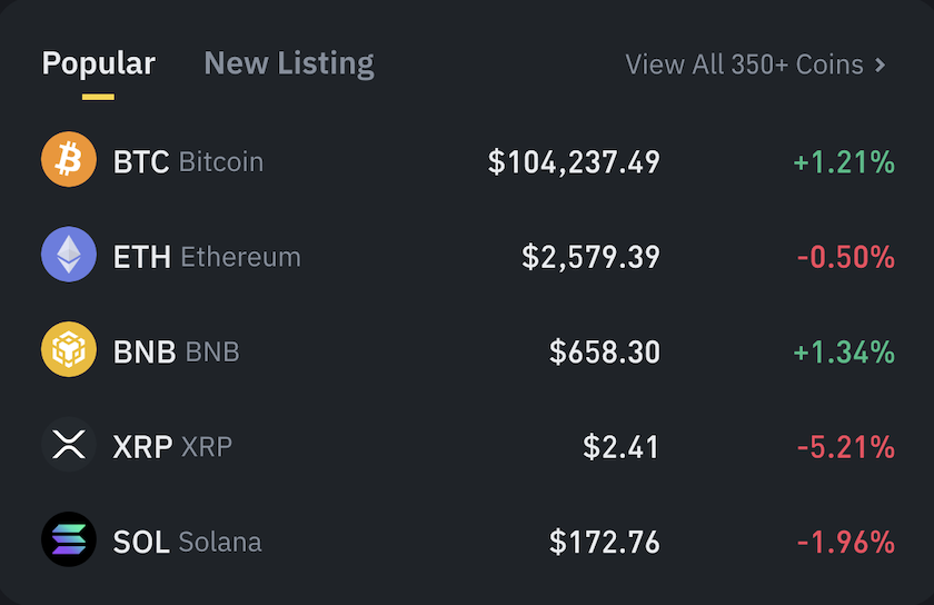 Binance Review Supported Cryptos