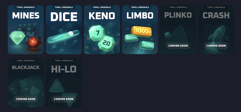 Provably Fair Games at Thrill