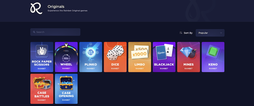 Provably Fair Games at Rainbet