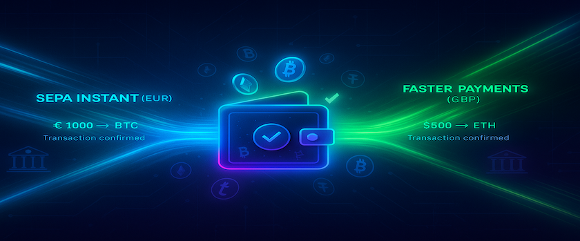 Instant Crypto Deposits SEPA or Faster Payments