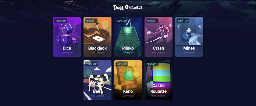 Duel Casino Originals with 100% RTP – Peak Fair Gambling