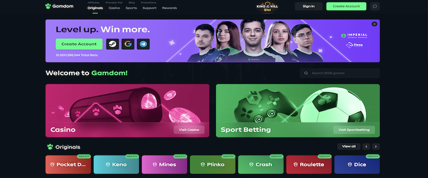 Gamdom 100% RTP Originals – Peak Fair Gambling