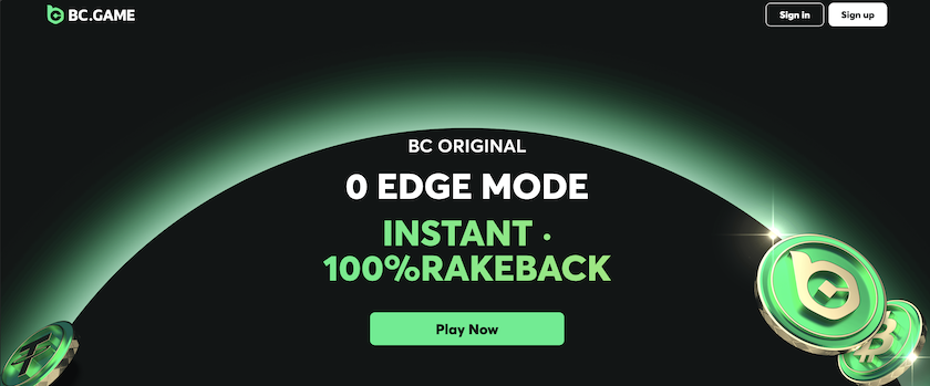 BC.Game Zero Edge Rakeback Bonus 1,000,000,000 BC Tokens