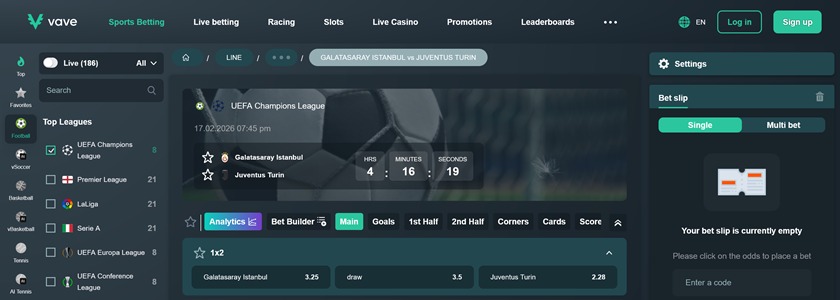 Vave Casino sportsbook